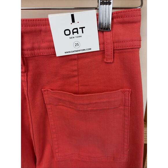 NWT Oat New York Red High Waist Wide Leg Pants 24 #0664 CORAL - Picture 3 of 6